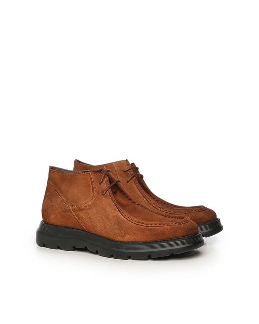 Giuliano Galiano Brown Caviar Suede Ankle Boot for men