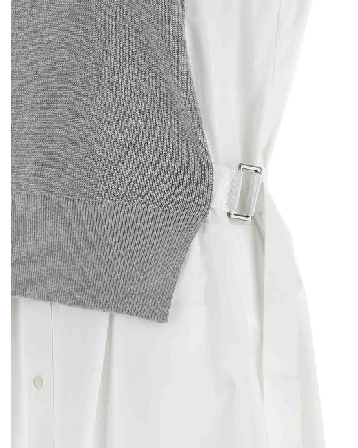 Sacai Gray Hybrid Dress