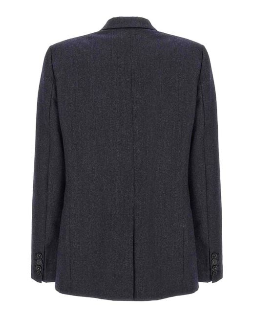 Stella McCartney Blue Single-Breasted Wool Blazer