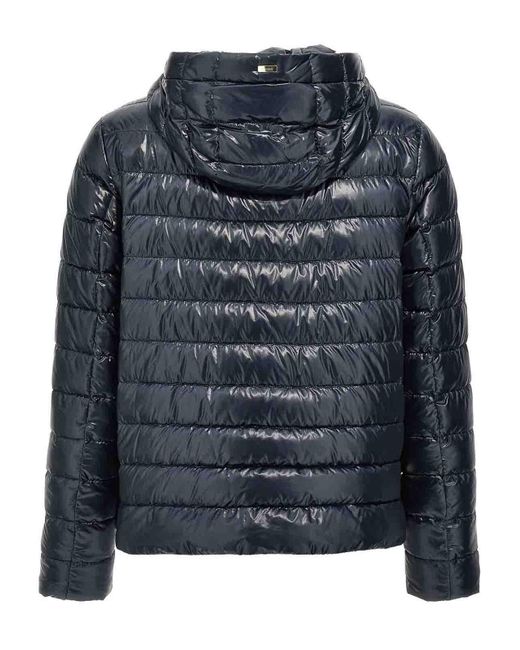 Herno Blue Nylon Lightweight Down Jacket