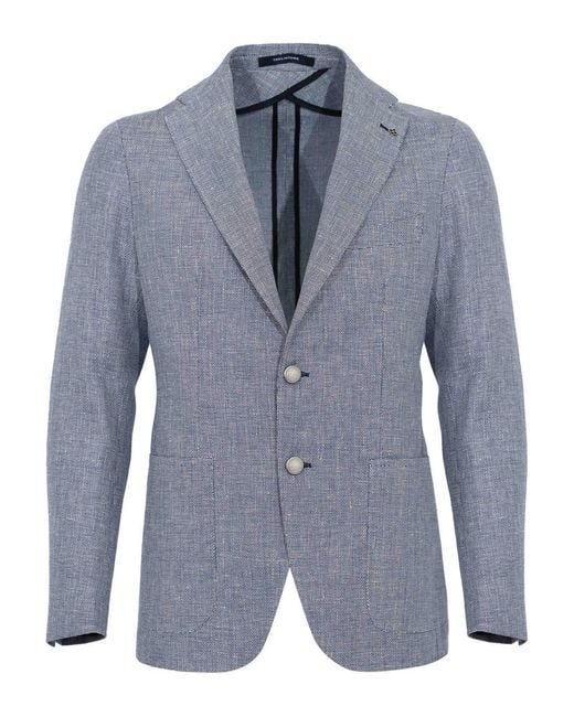 Tagliatore Blue Single-Breasted Jacket for men