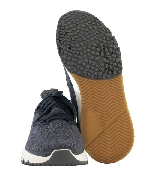 Brunello Cucinelli Blue Mesh Running Lace-Up Sneakers for men