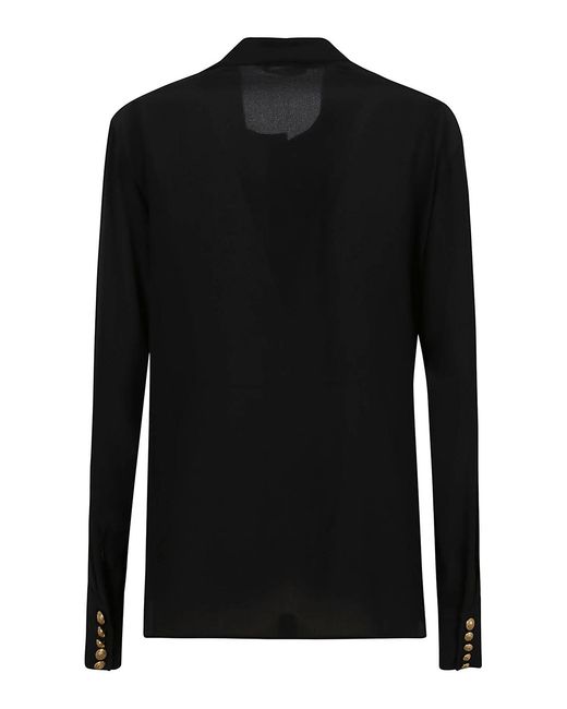 Balmain Black Crepe De Chine Shirt