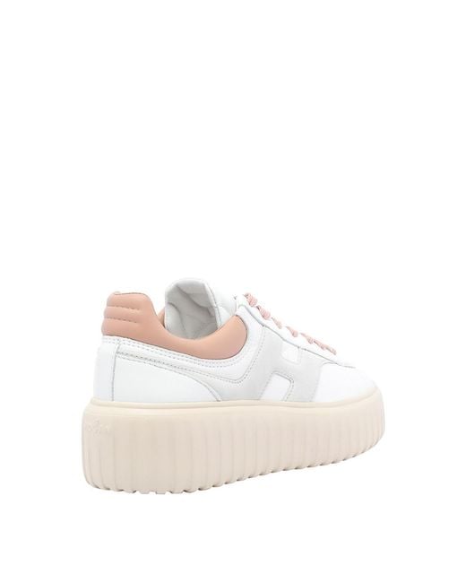 Hogan White H-Stripes Sneakers