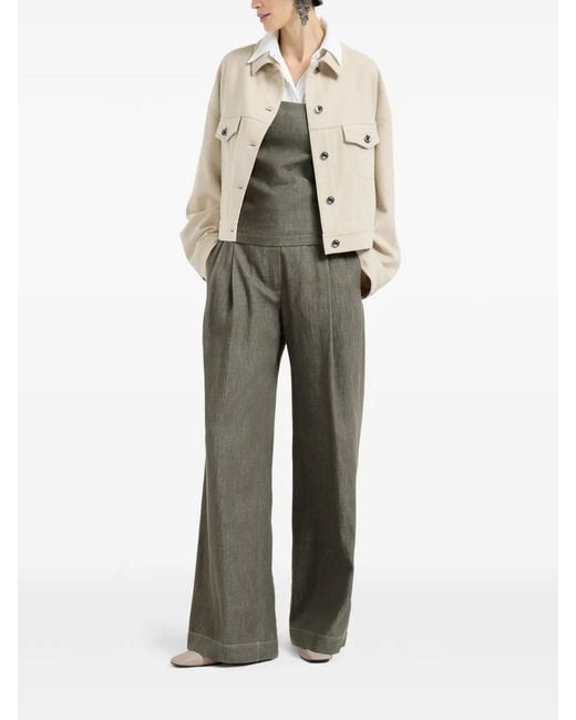 Brunello Cucinelli Green Wide Trousers