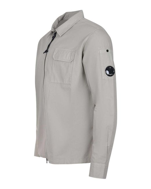 C P Company Gray Shirt Made Of Cotton for men