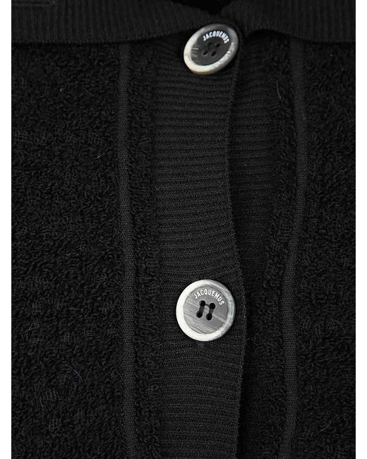 Jacquemus Black Le Cardigan Campana Collar Neck Detail