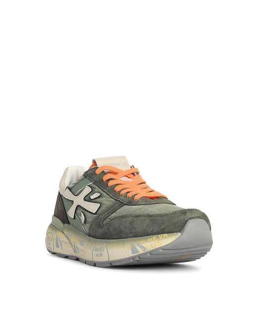 Premiata Green Mick Leather Blend Sneakers for men