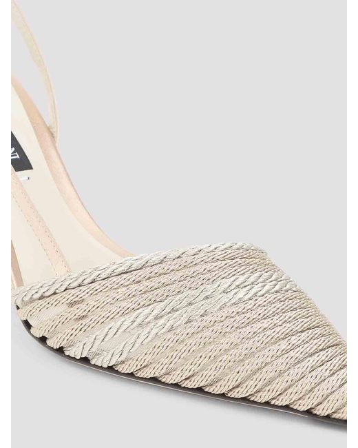 Giorgio Armani White Satin Slingback