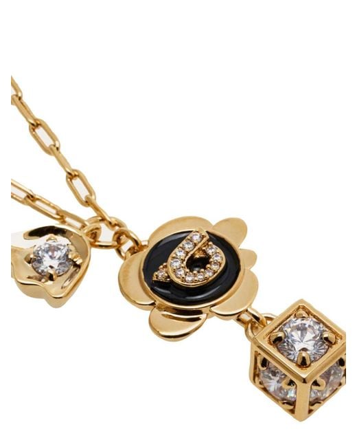 Ferragamo White Gancini Charm Necklace
