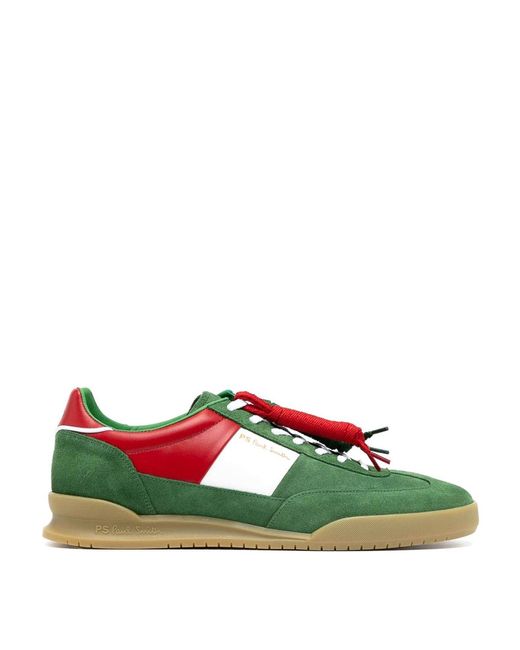 Paul Smith Green Suede Panelled Sneakers for men