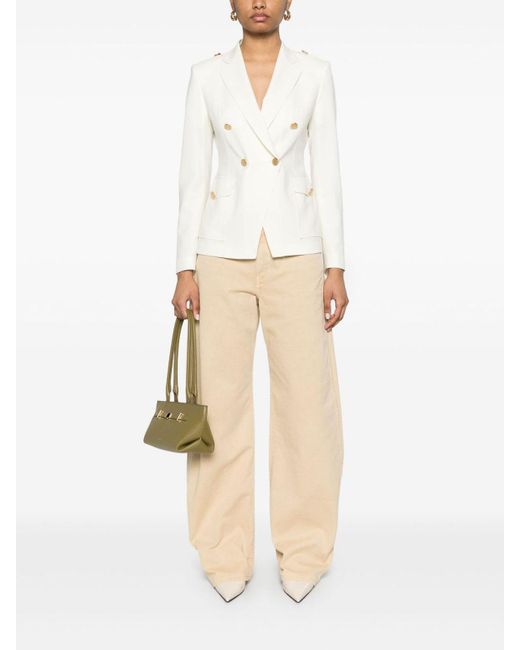Tagliatore White Wool Double-Breasted Jacket