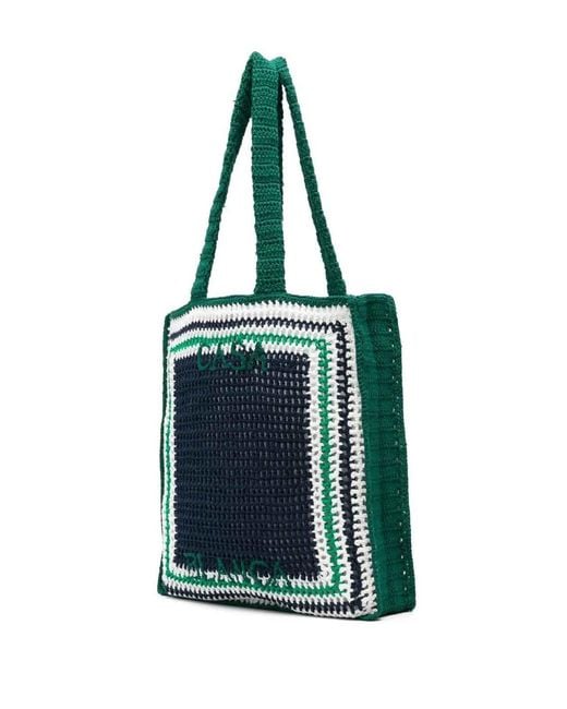 Casablanca Blue Crochet Shopping Bag