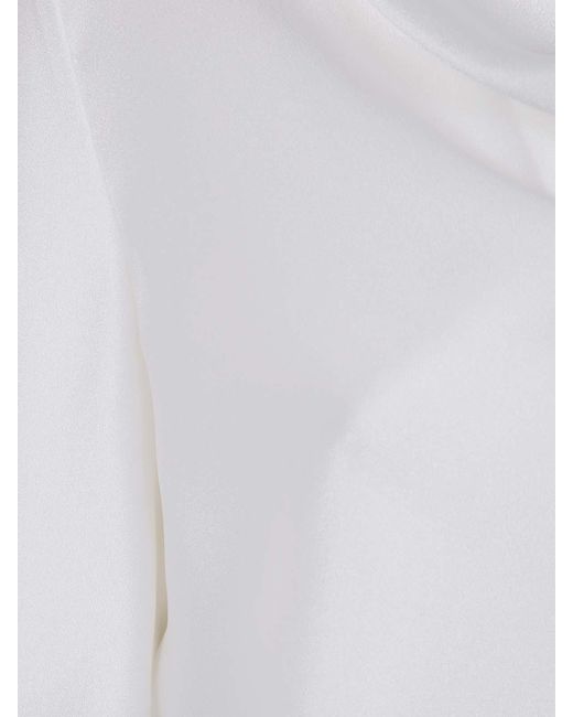 Alberta Ferretti White Satin Blouse