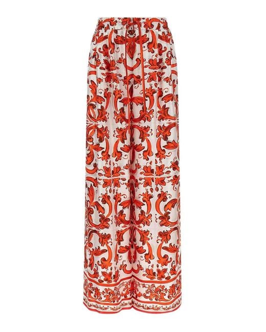 Dolce & Gabbana Red Maiolica' Pants