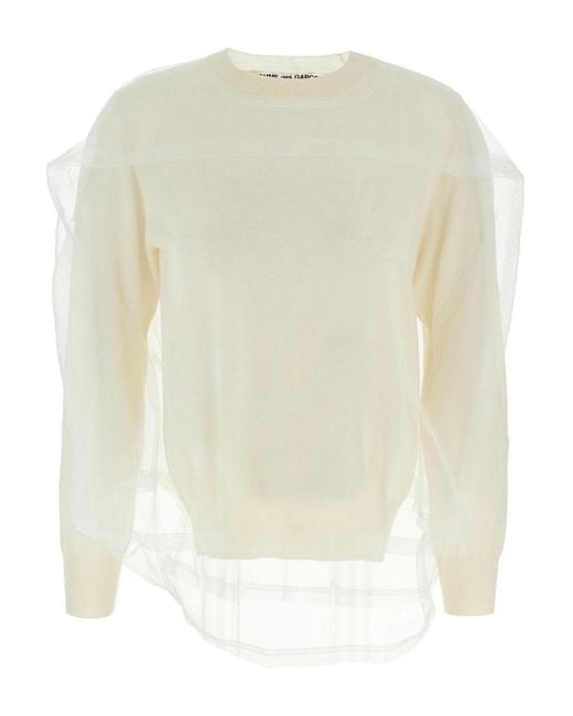 Comme des Garçons White Tulle Sweater
