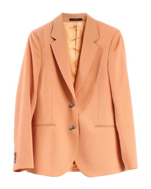Paul Smith Pink Jacket Two Buttons Fresh Wool