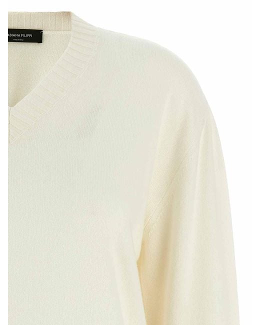 Fabiana Filippi White Jewel Detail Sweater