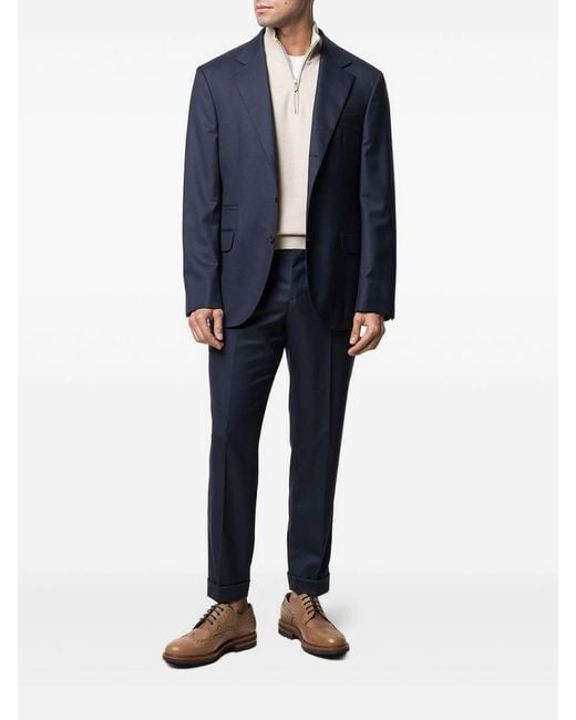 Brunello Cucinelli White Zip Sweater for men