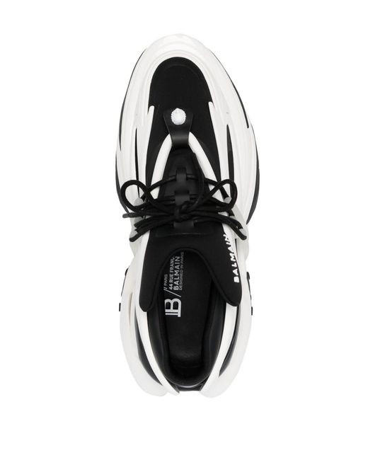 Balmain White Unicorn Low-Top Sneakers for men