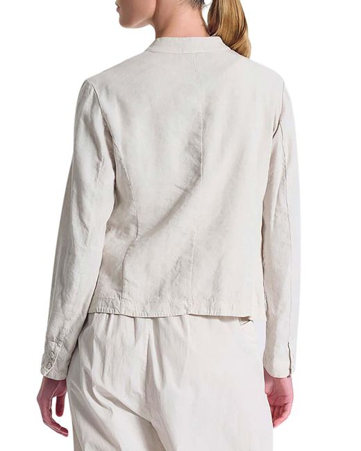 Transit White Stretch Linen Blend Jacket
