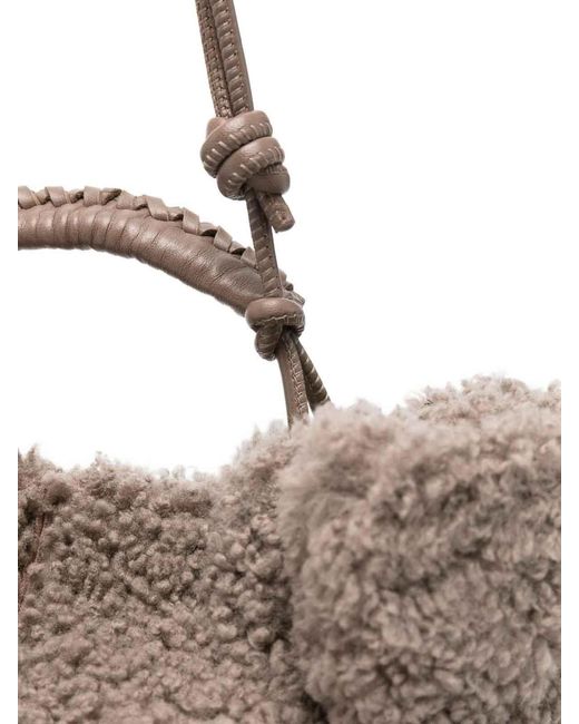 Arta Mini Shearling Tote di Hereu in Gray