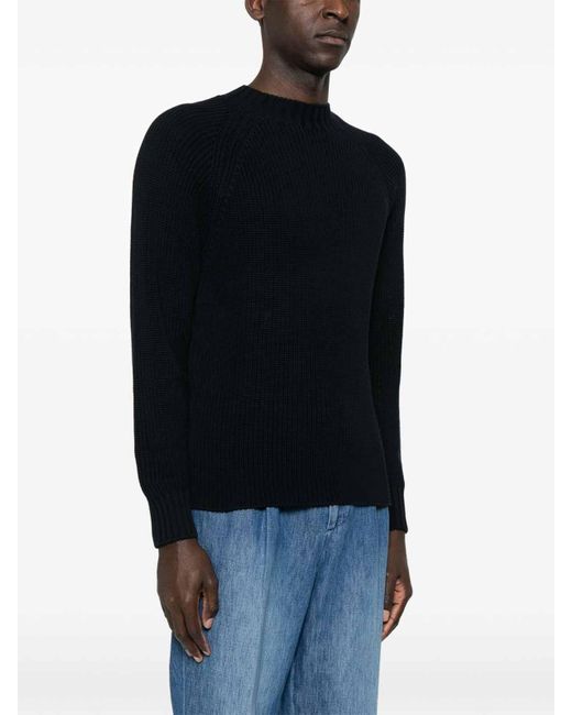Drumohr Black Long Sleeve Crew-Neck Sweater for men