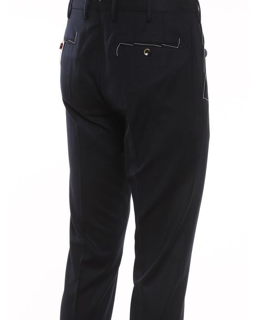 PT Torino Blue Virgin Wool Pants for men