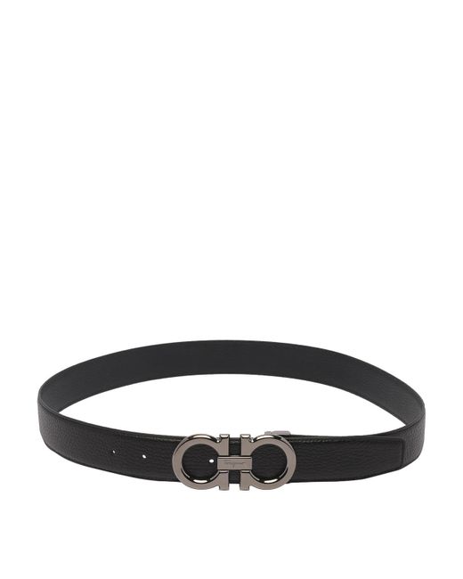 Ferragamo Black Gancini Belt for men