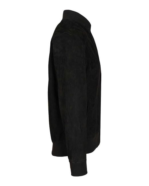 Blusotto Black Elthon Suede Bomber Jacket for men