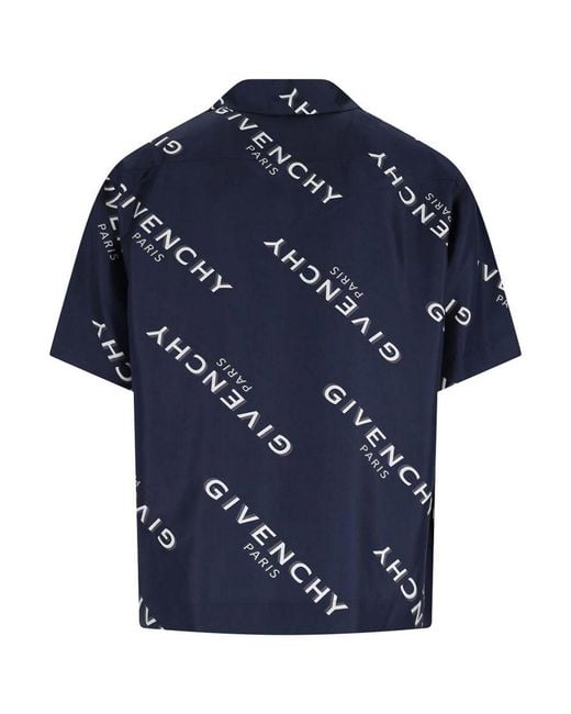 Givenchy Blue Silk Shirt for men