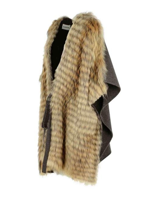 P.A.R.O.S.H. Brown Fur-Trimmed Wool Coat