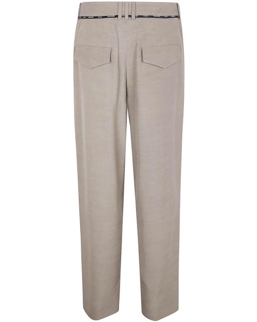 Balmain Gray Taupe Cupro Pleated Pants for men