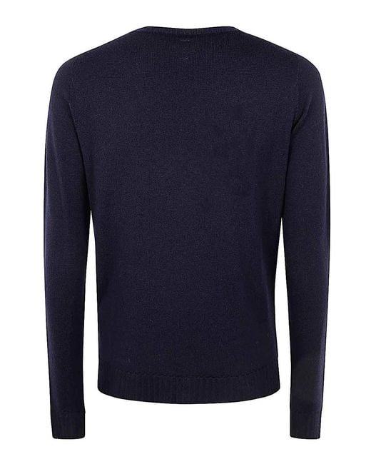 MD75 Blue Round Neck Merinos Sweater for men