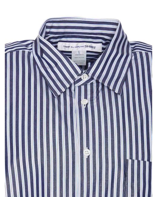 Comme des Garçons Blue And Shirt Striped Al Buttons for men