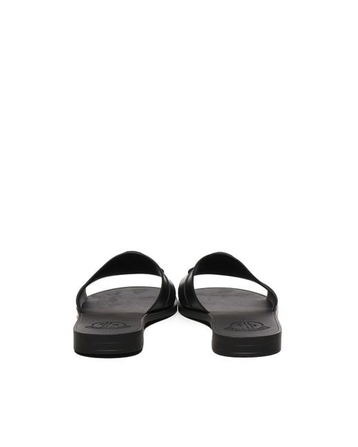Moncler Black Slide Mon With Logo