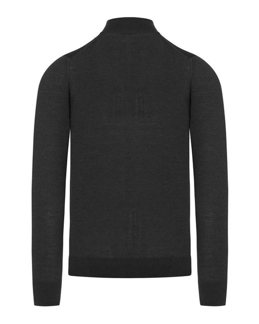 Nome Black Zipped Wool Jumper for men
