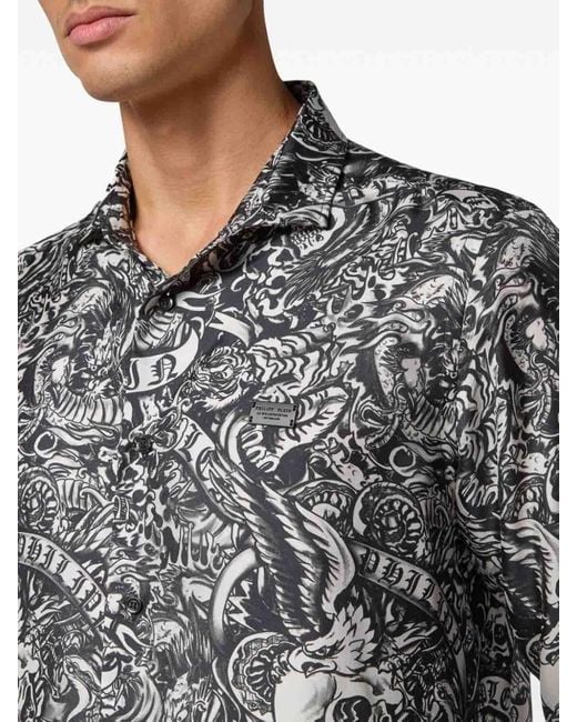 Philipp Plein Gray Shirt for men
