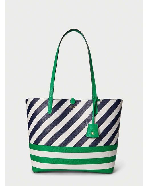 Ralph Lauren Green Rvrsble Tote-Tote-Medium-Faux Pebble Grain