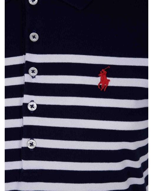 Polo Ralph Lauren Blue Stp Ff Pl Short Sleeve Day Dress