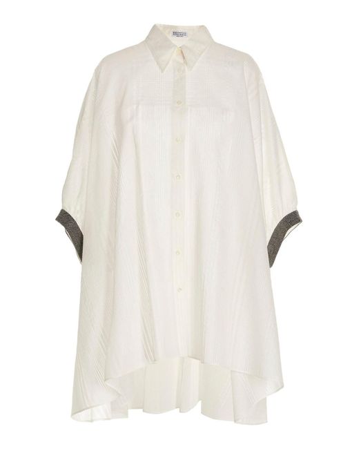 Brunello Cucinelli White Monile Texture Shirt