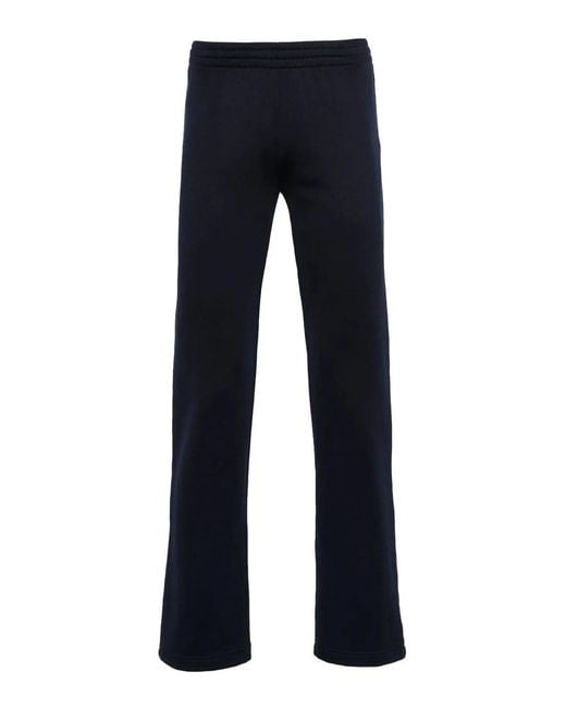 Balenciaga Blue Terry Low-Waist Cotton Pants for men