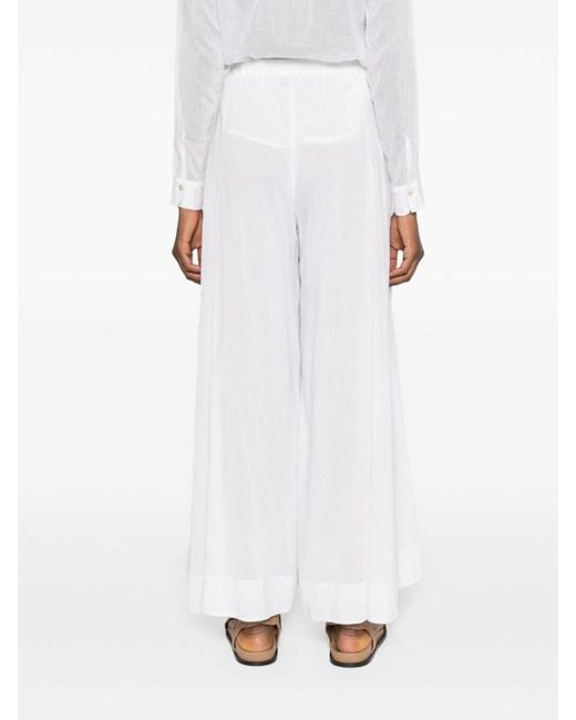 Forte Forte White Cotton And Silk Blend Trousers