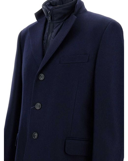 Fay Blue Double -Breasted Coat for men