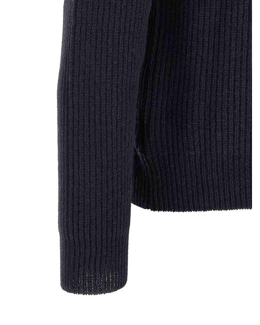 Zanone Blue Ribbed Sweater for men