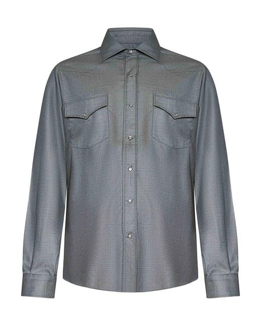 Franzese Collection Gray Model Western Shirt for men