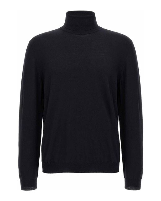 Zanone Blue Wool Turtleneck Sweater for men