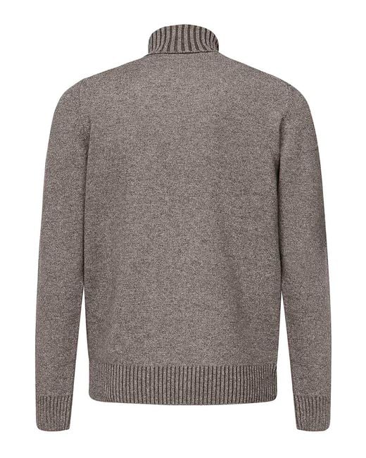 Giuliano Galiano Gray Premium Turtleneck Sweater for men