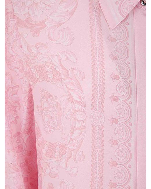 Versace Pink Formal Shirt Baroque Print