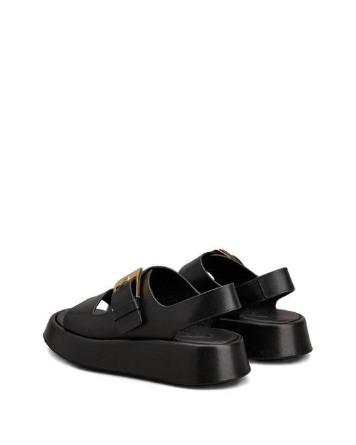 Tod's Black Platform Sandals With Leather
